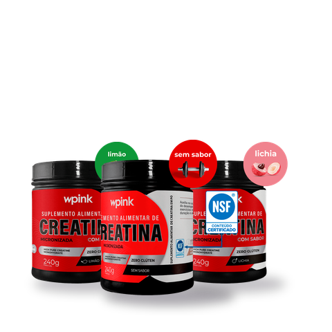 kit trio creatina pura (3 potes de 240g)